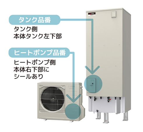 三菱 エコキュートシステム品番の場所